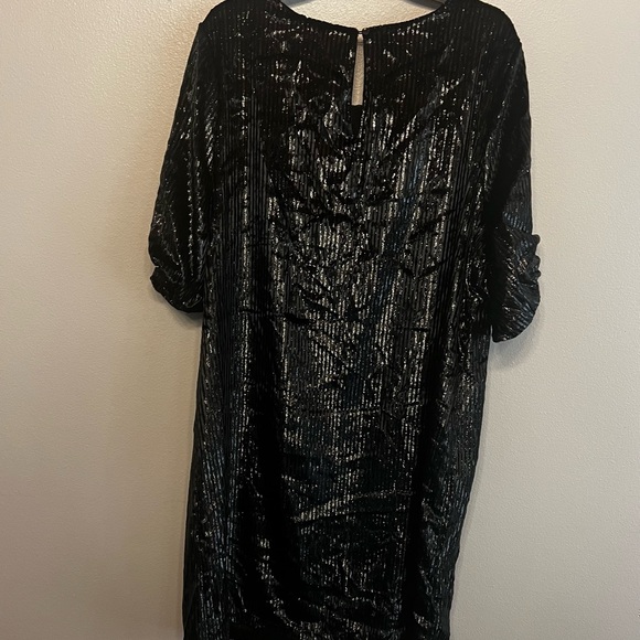 Gibson Latimer Metallic Sparkle Black Cocktail Party Dress Size XL NWT - Picture 6 of 7